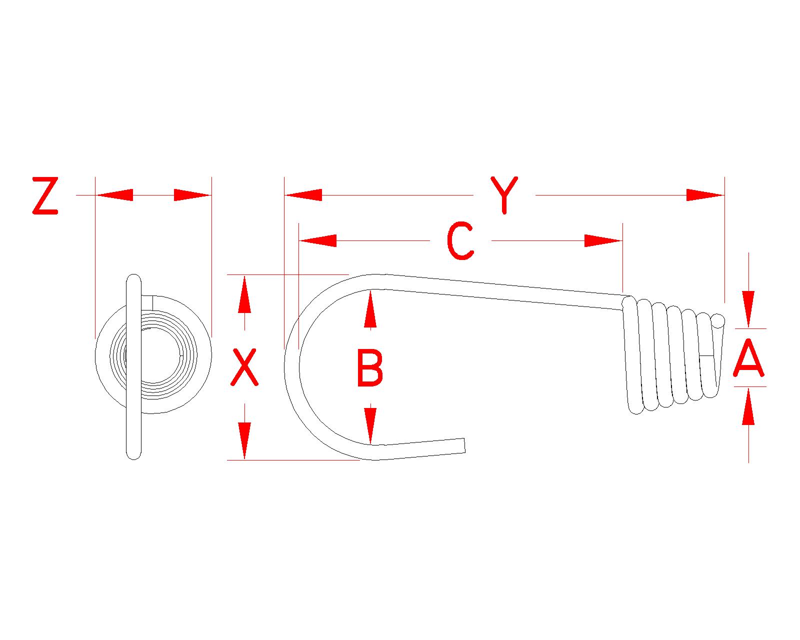Stainless Steel Shockcord End, S0183-SC, Line Drawing